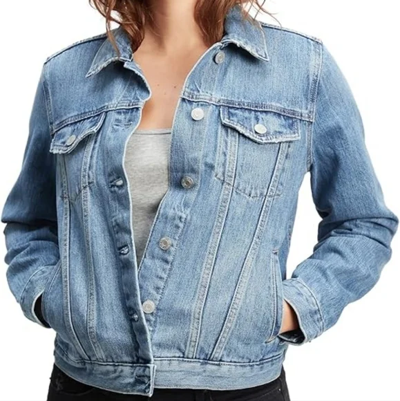 GAP Distressed Denim Jacket, Size XS - Picture 1 of 17